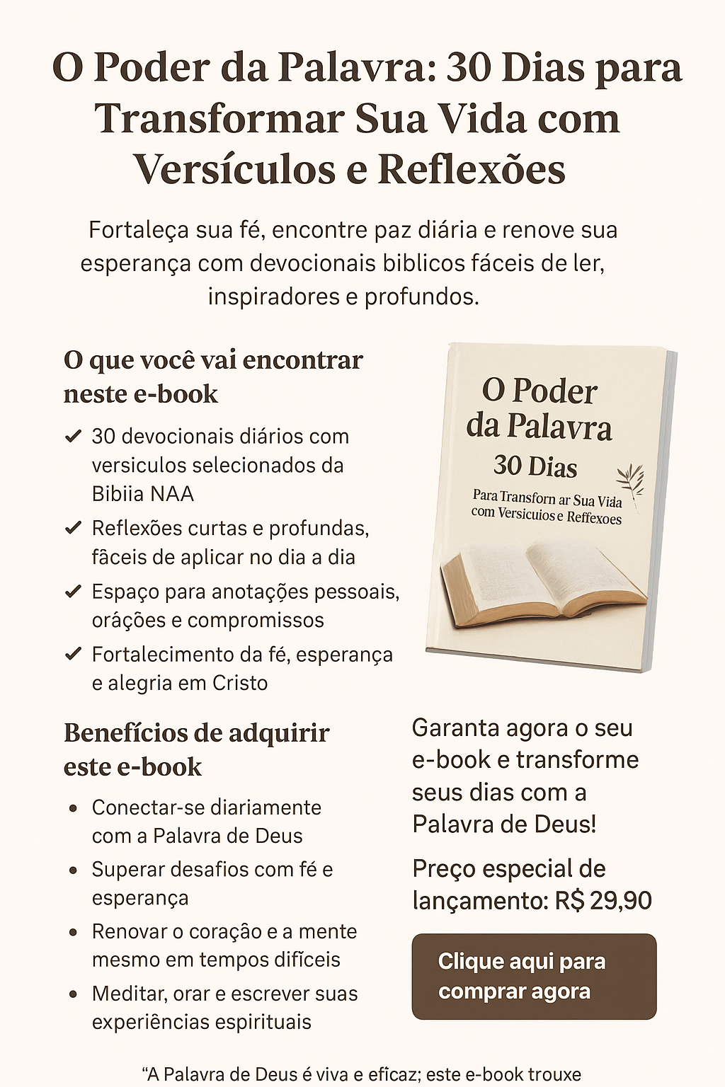 O Poder da Palavra: 30 Versículos para Transformar Sua Vida - Arao...