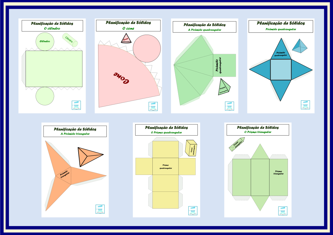 Planificações De Sólidos Geométricos Para Montar — KERUSSO