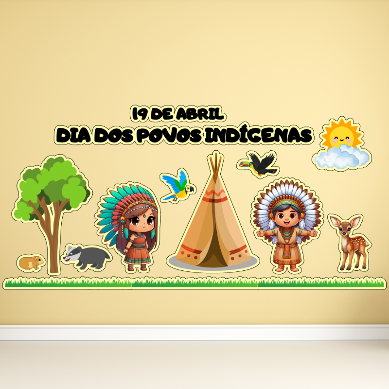 Painel Dia dos Povos Indígenas Para imprimir - ABC Pedagógico | Hot...