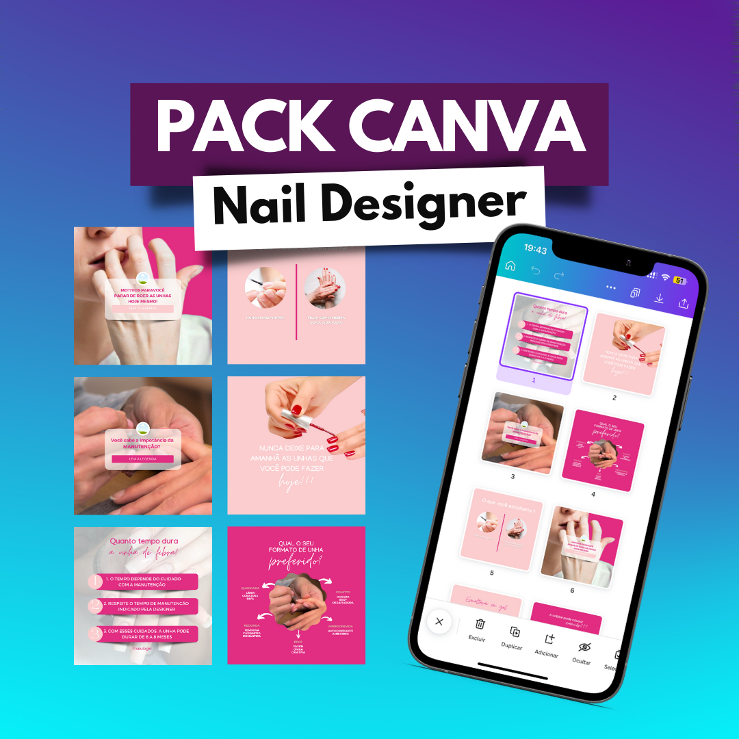 Pack Canva - Nail Designer - Ingrid Vieira Moreira | Hotmart