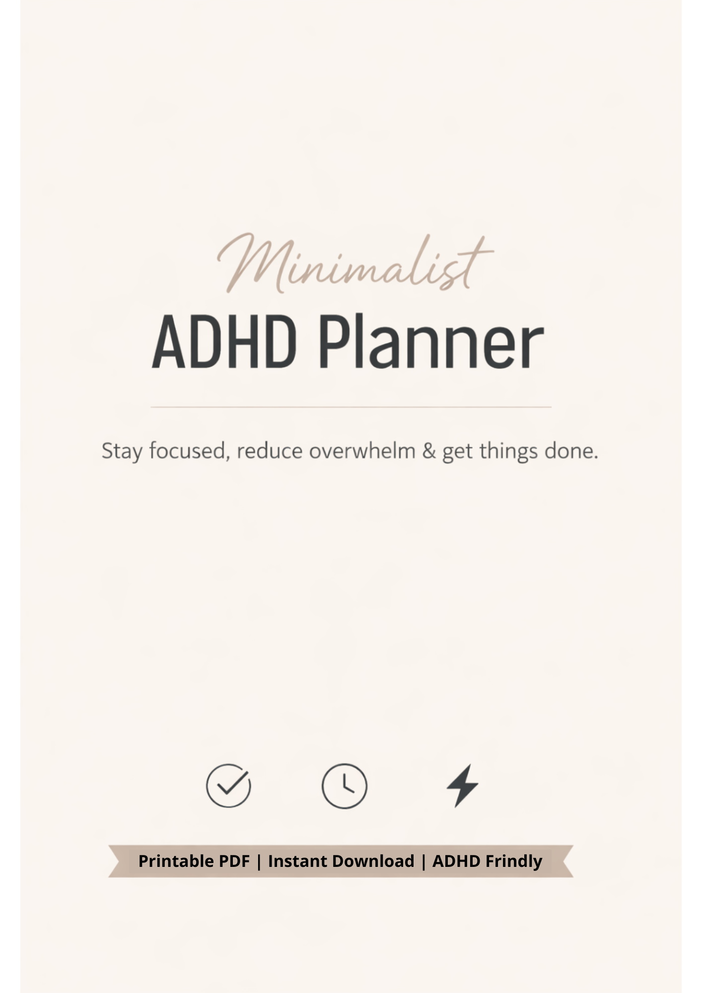 Minimalist ADHD Planner – Daily Reset & Focus System (Printable PDF...
