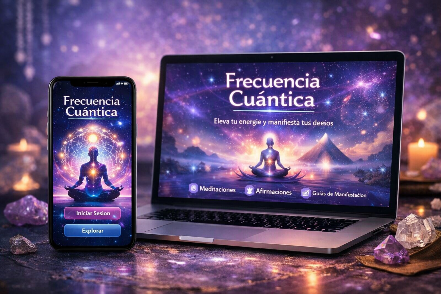 Visualización de la app Frecuencia Cuántica