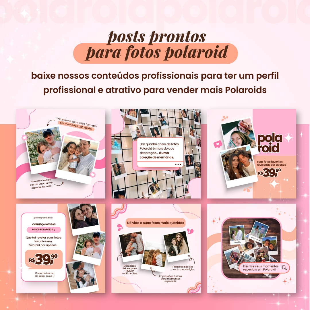 Pacote de Posts Prontos Polaroid - Milene Mendes da Silva | Hotmart
