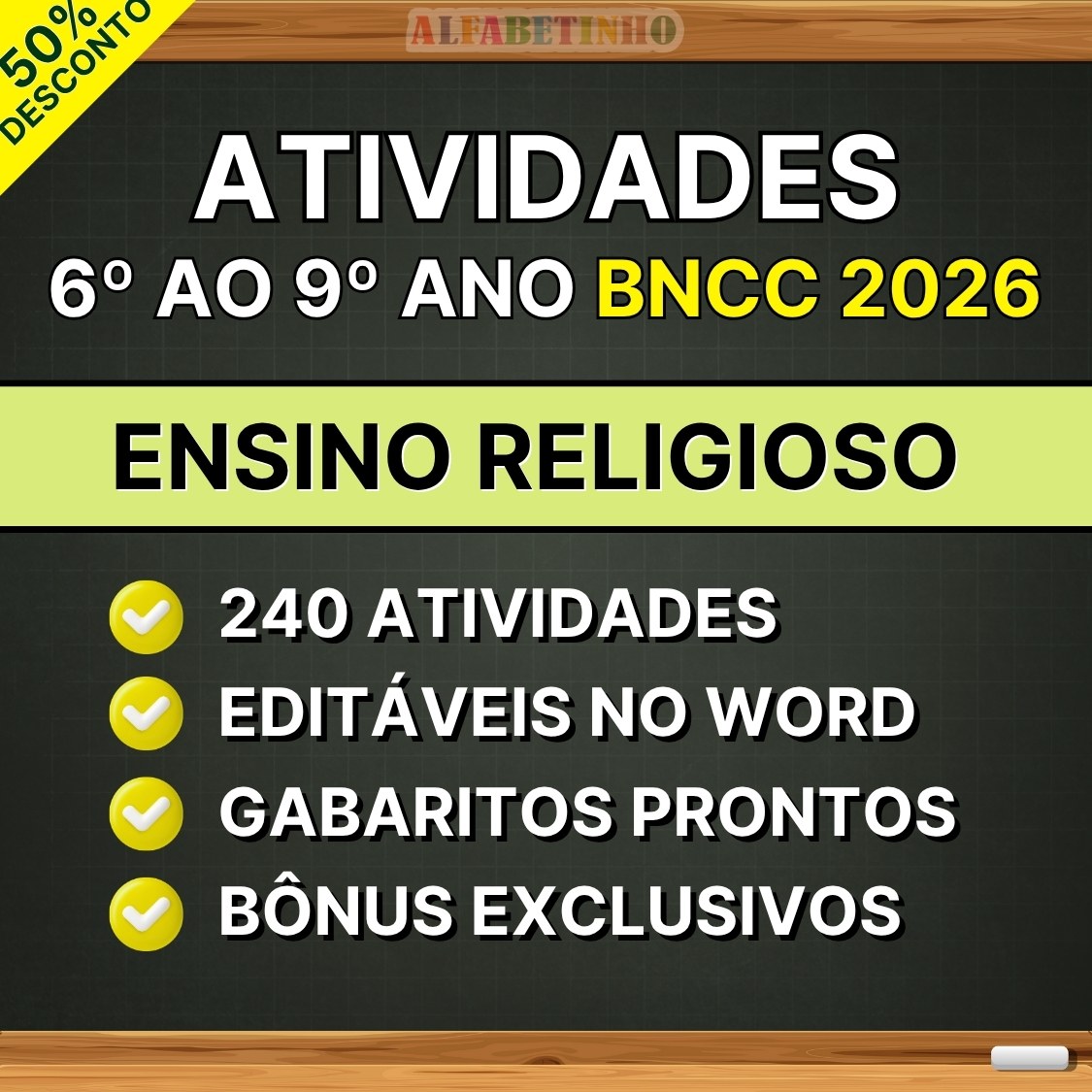 ENSINO RELIGIOSO - Atividades do 6º ao 9º ano - BNCC 2026 - ALFABET...
