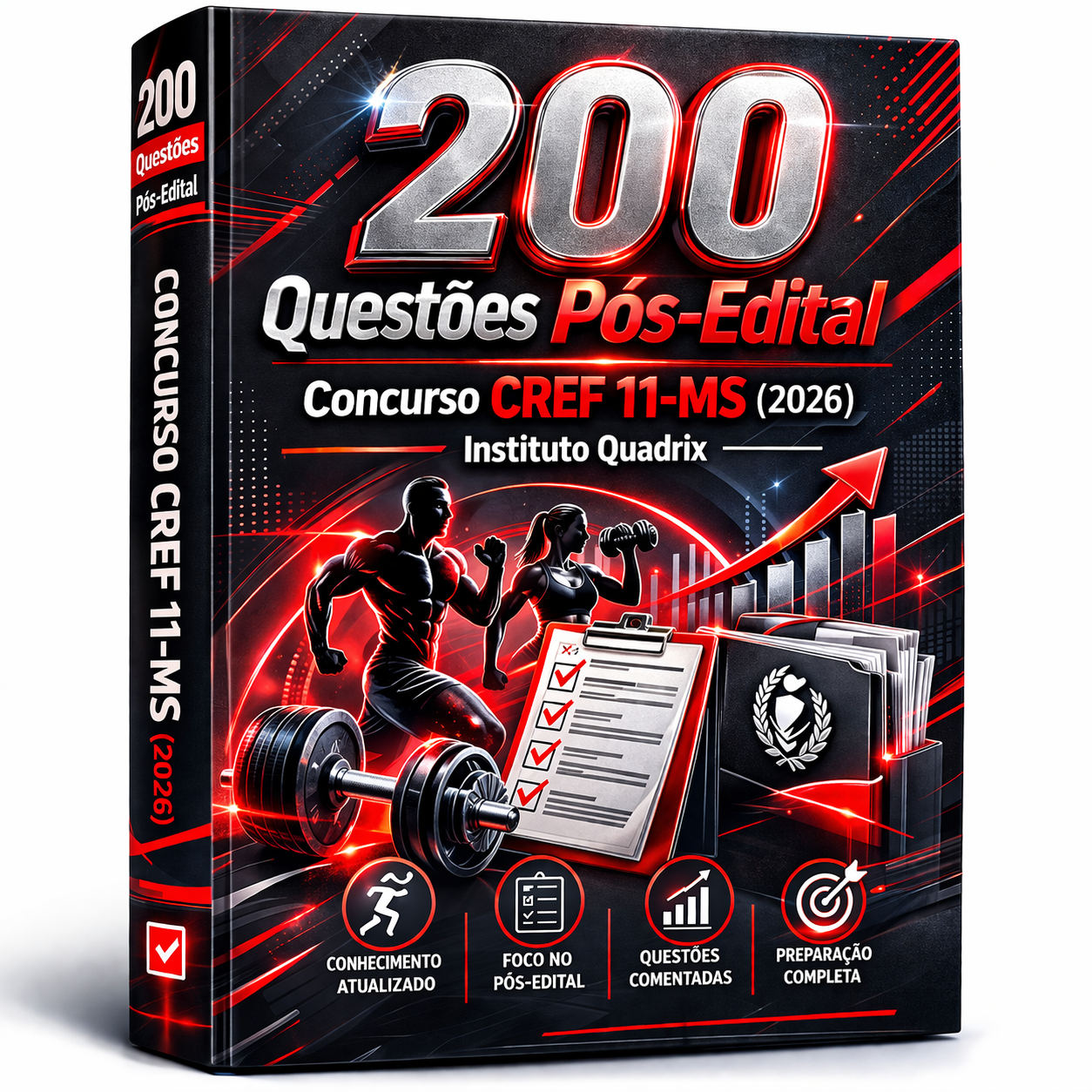 200 Questões Pós-Edital – Concurso CREF 11-MS (2026) – Instituto Qu...