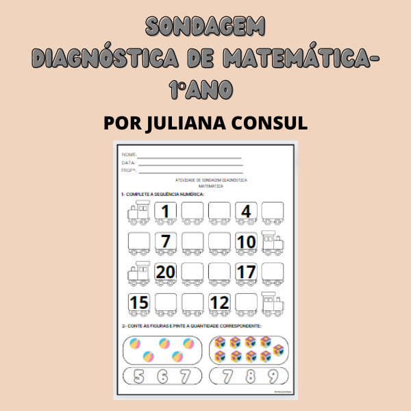 Sondagem Diagnóstica de Matemática - 1º ANO - JULIANA OLMEDO CONSUL...