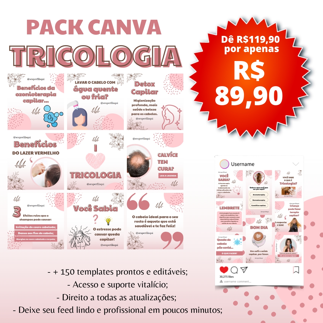 Imagem de capa para o Curso online PACK CANVA TRICOLOGIA 