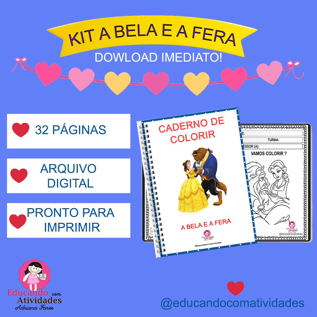 Caderno de Colorir – A bela e a Fera