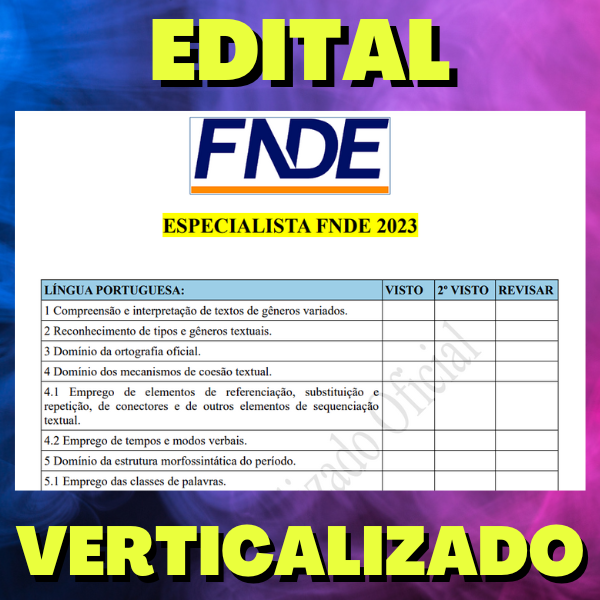 ESPECIALISTA FNDE - 2023 - Edital Verticalizado