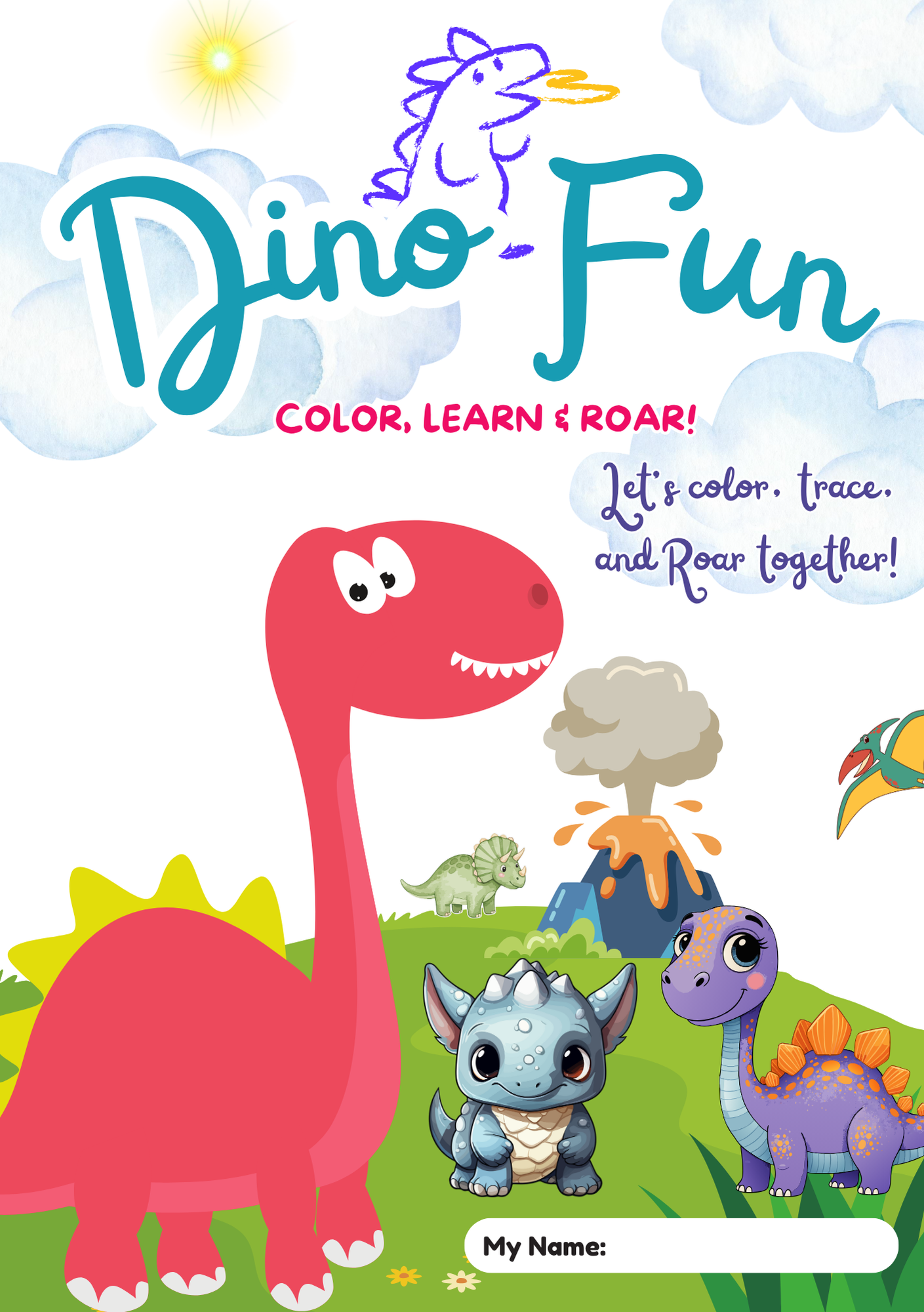 Roar & Color! Dino Coloring Book for Kids
