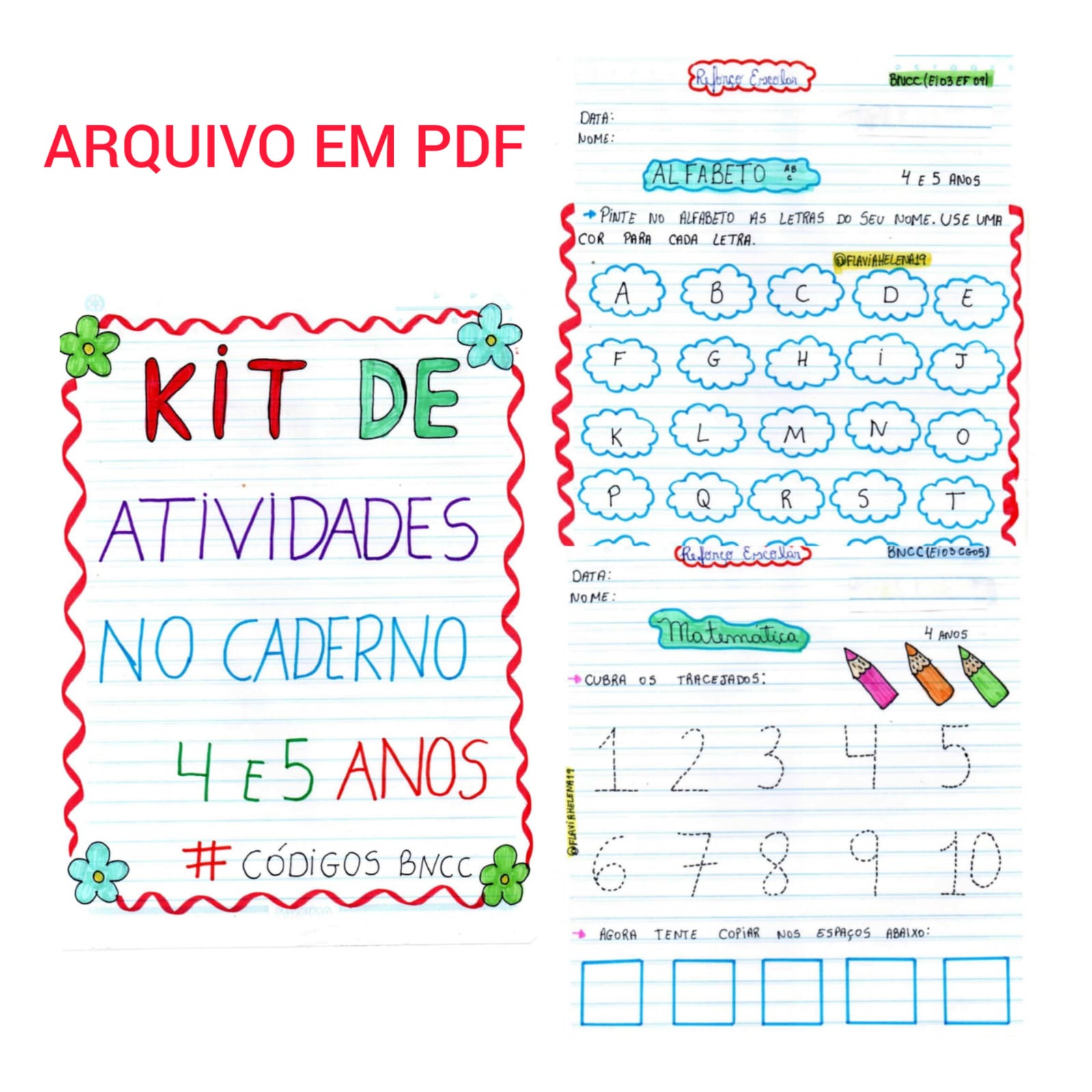 Kit de atividades Infantil 4 e 5 anos - flavia helena teixeira souz...