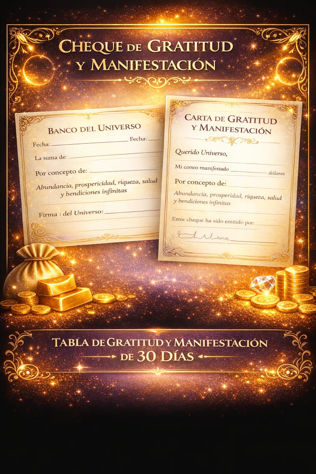 Cheque de la Abundancia del Universo + Carta de la Abundancia (Kit ...