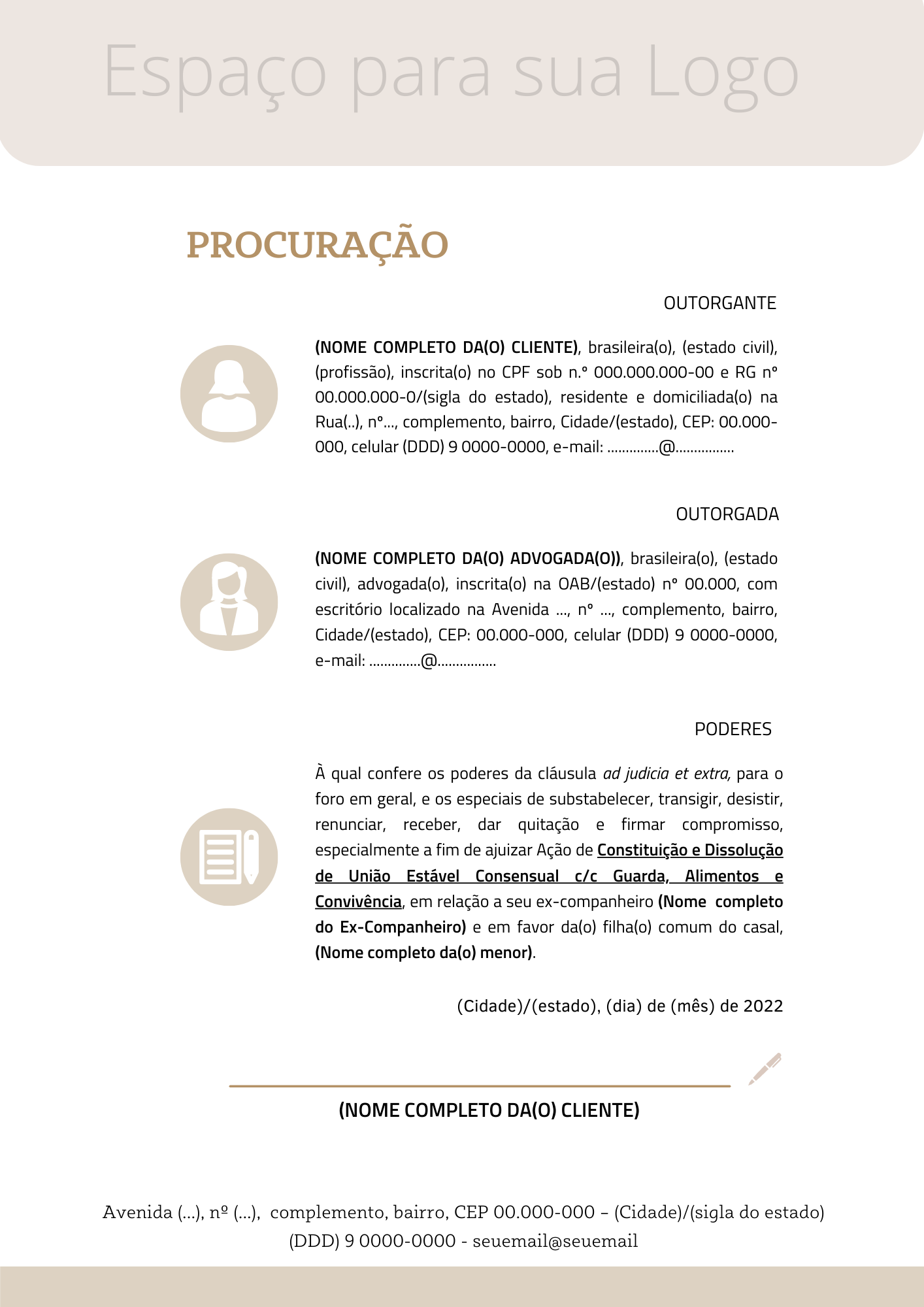 [Modelo] Procuração em Visual Law - Dissolução de União Estável - E...