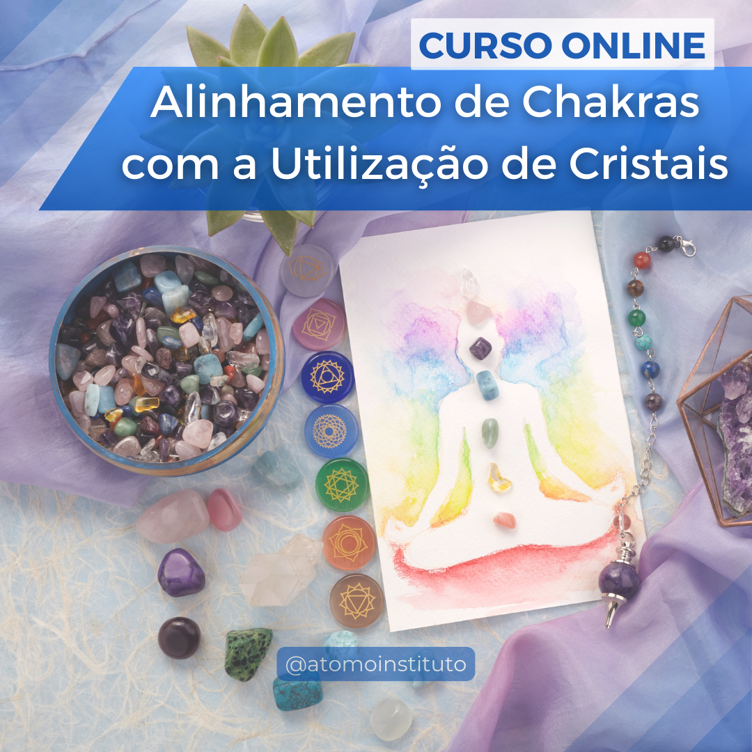 Imagem de capa para o Curso online Curso Premium Alinhamento de Chakras com Cristais - a Distância