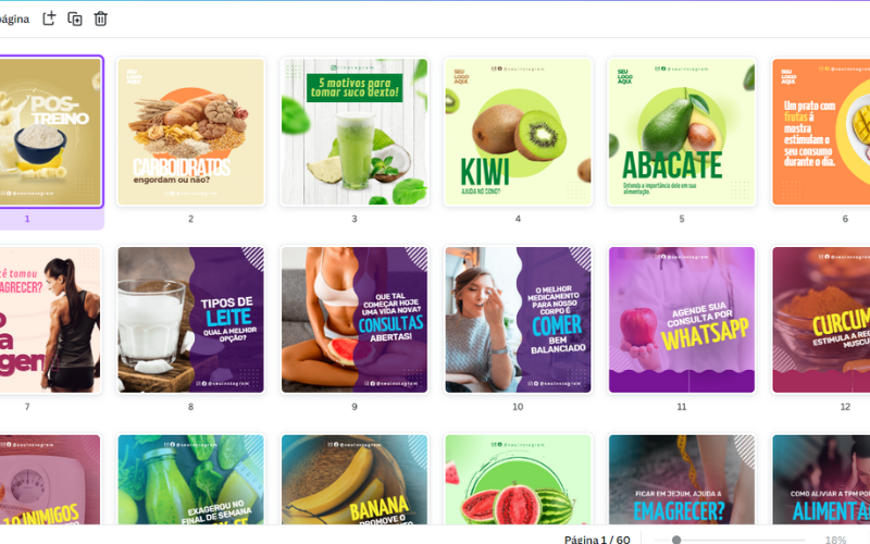 PACK DE ARTES NUTRIÇAO