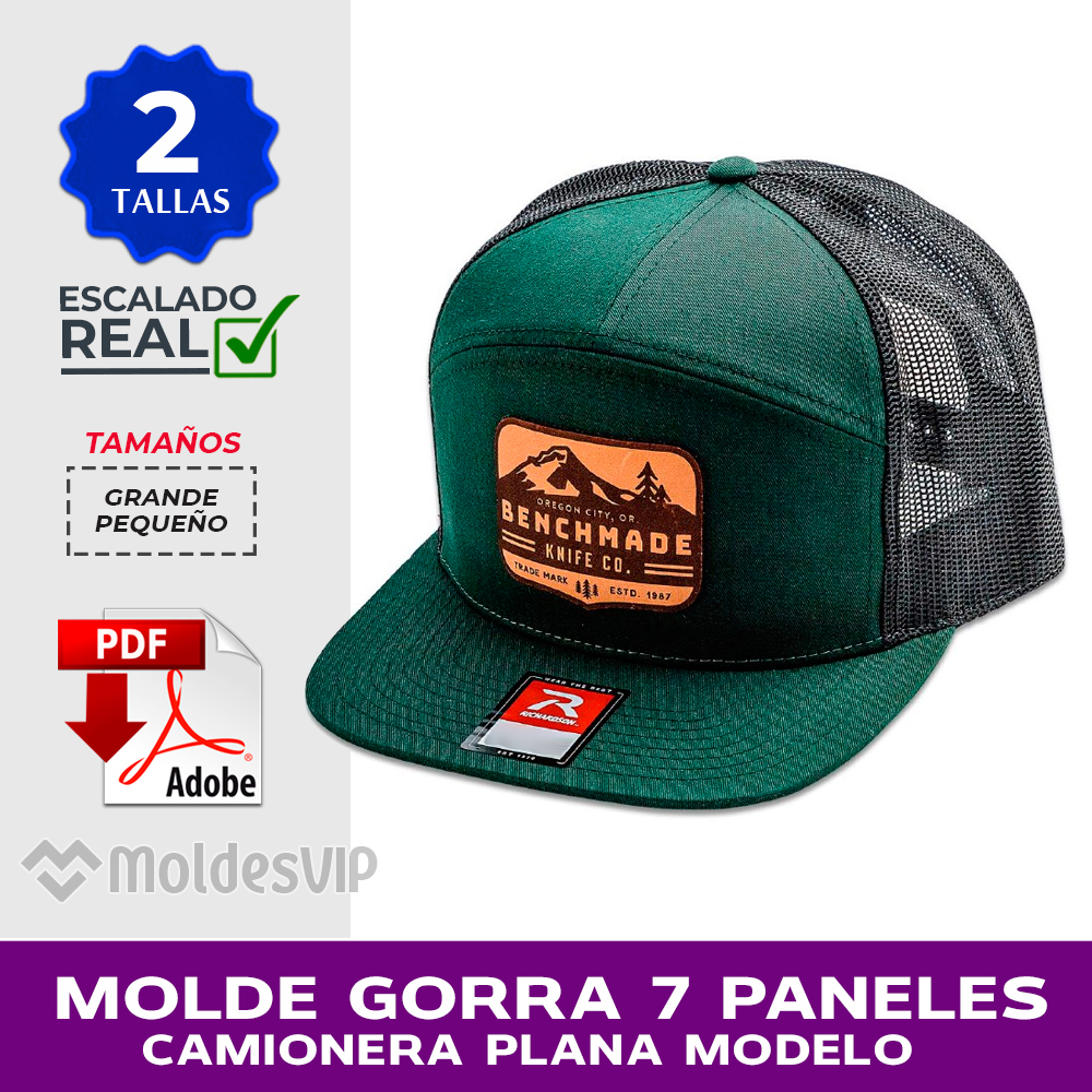 Moldería Patron Para Confeccion De Gorra 7 Panel Marlon Morales