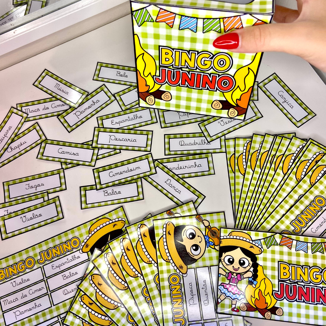 Bingo Junino Letra Cursiva