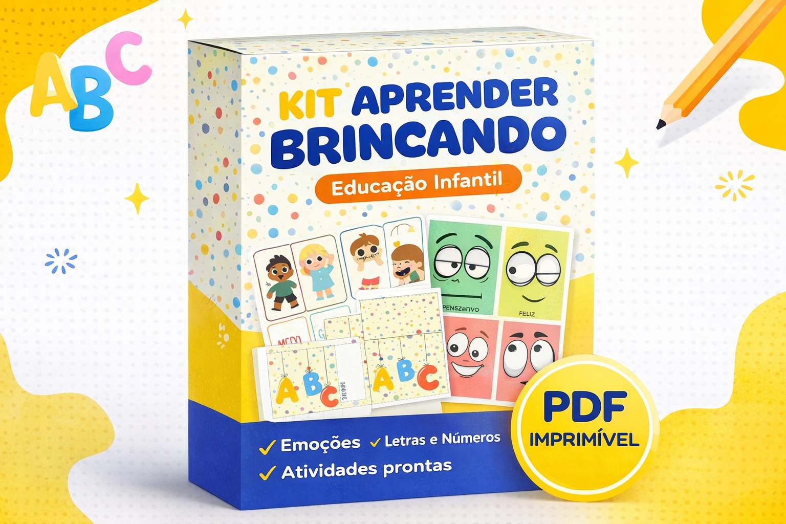 Kit de Atividades Lúdicas para Desenvolvimento Infantil: Emoções, L...