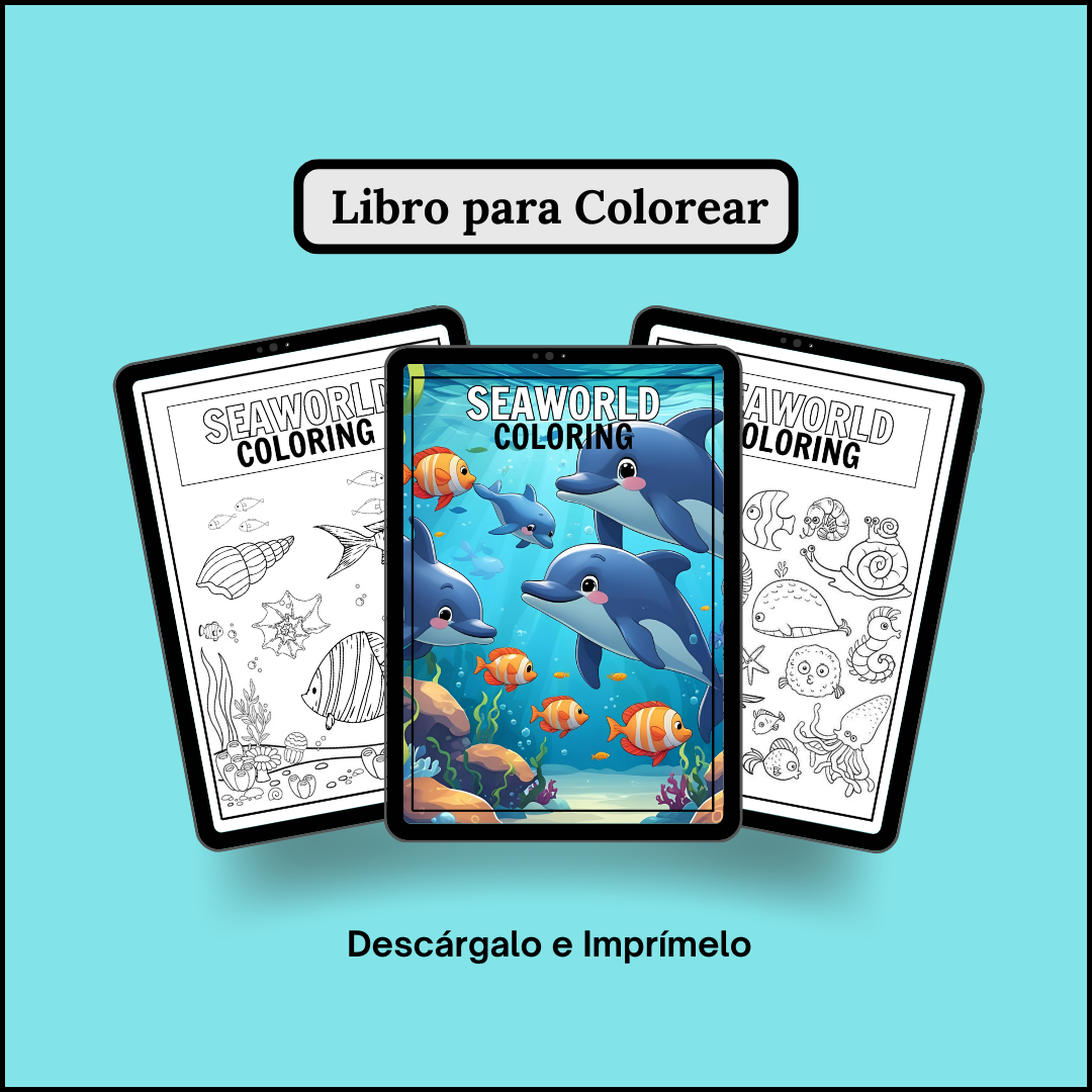 Seaworld Sign Colouring In SeaWorld Coloring Book - Karely Lugo | Hotmart