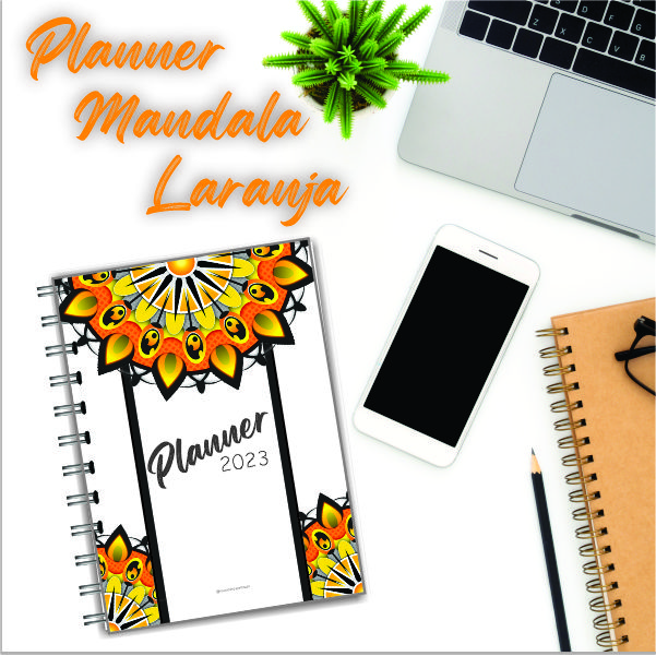 Imagem de capa para o Ebook Planner Mandala Laranja