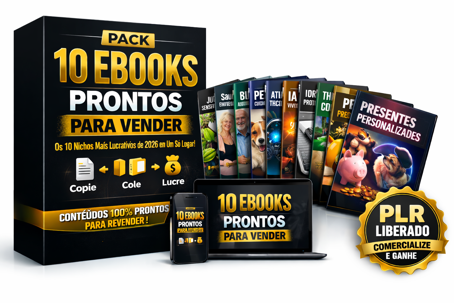 Pack com 10 ebooks de nichos lucrativos para 2026 | Hotmart