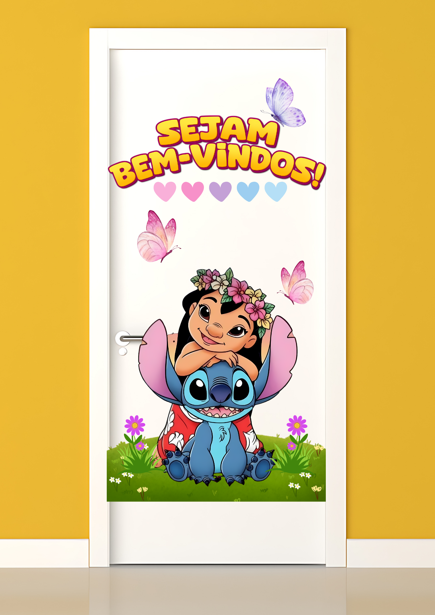 Decore sua porta com o charme de Lilo & Stitch! 🌺✨