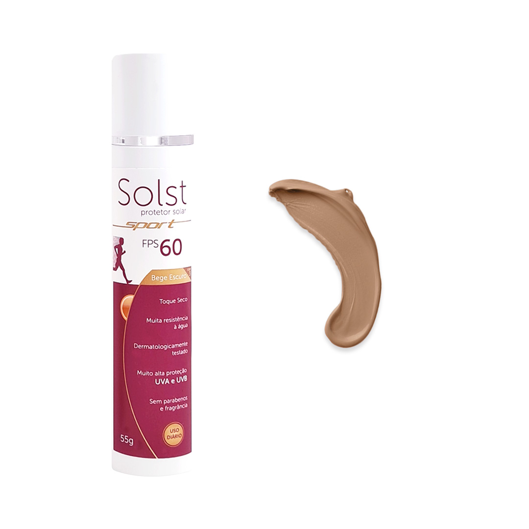 Solst Solst Sport FPS 60 Protetor Solar Toque Seco Bege Escuro 55g