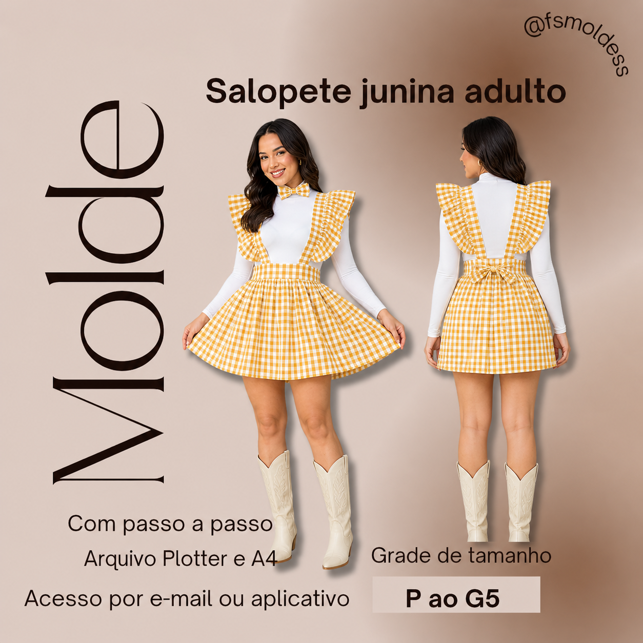 Molde salopete junina adulto 