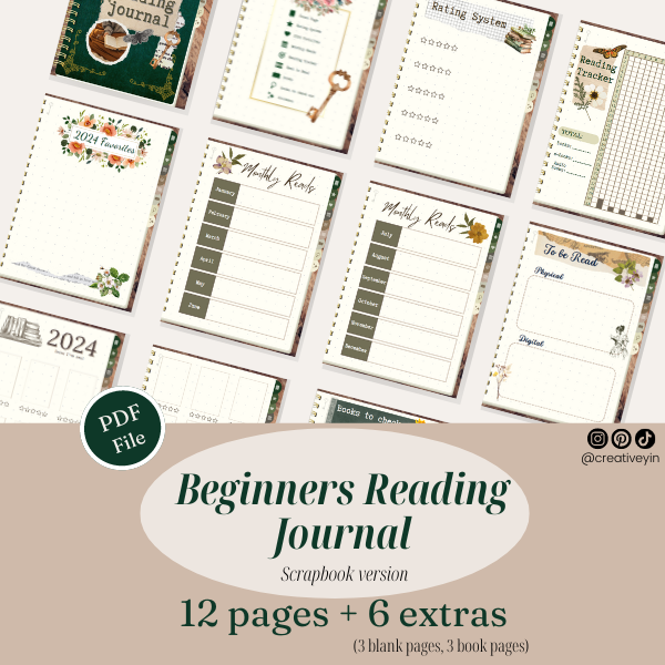 Beginners Reading Journal 2024 - Scrapbook version - Creativeyin