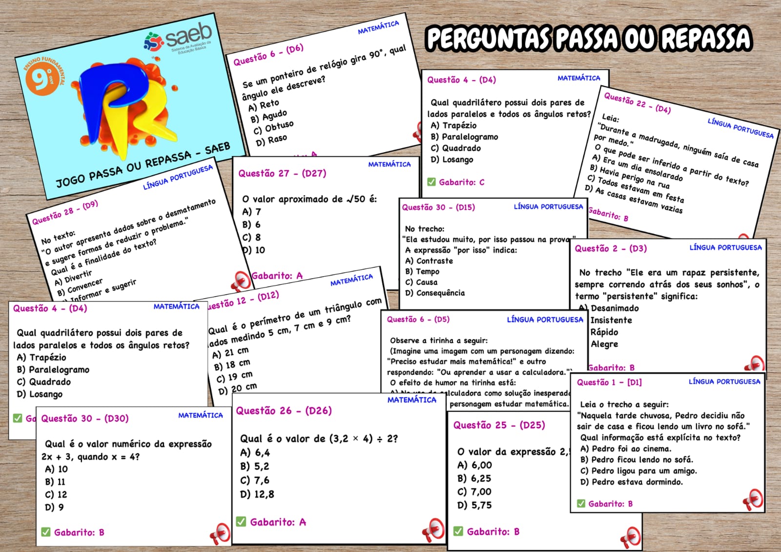 JOGO PASSA OU REPASSA: SAEB 💡9° ANO - PDF EDUCACIONAL | Hotmart