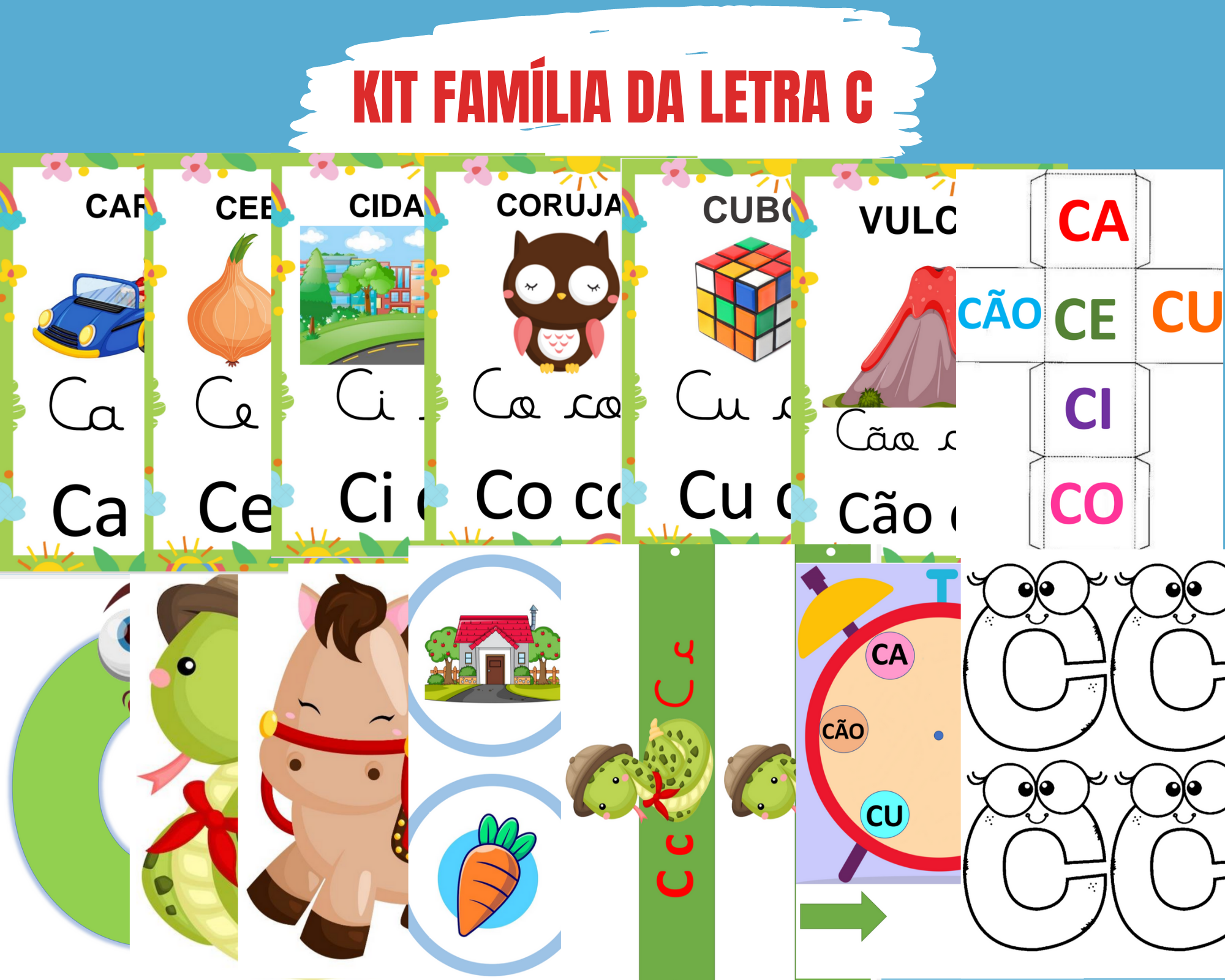 KIT FAMÍLIA SILÁBICA LETRA C - ROSEMERE PROFESSORA | Hotmart
