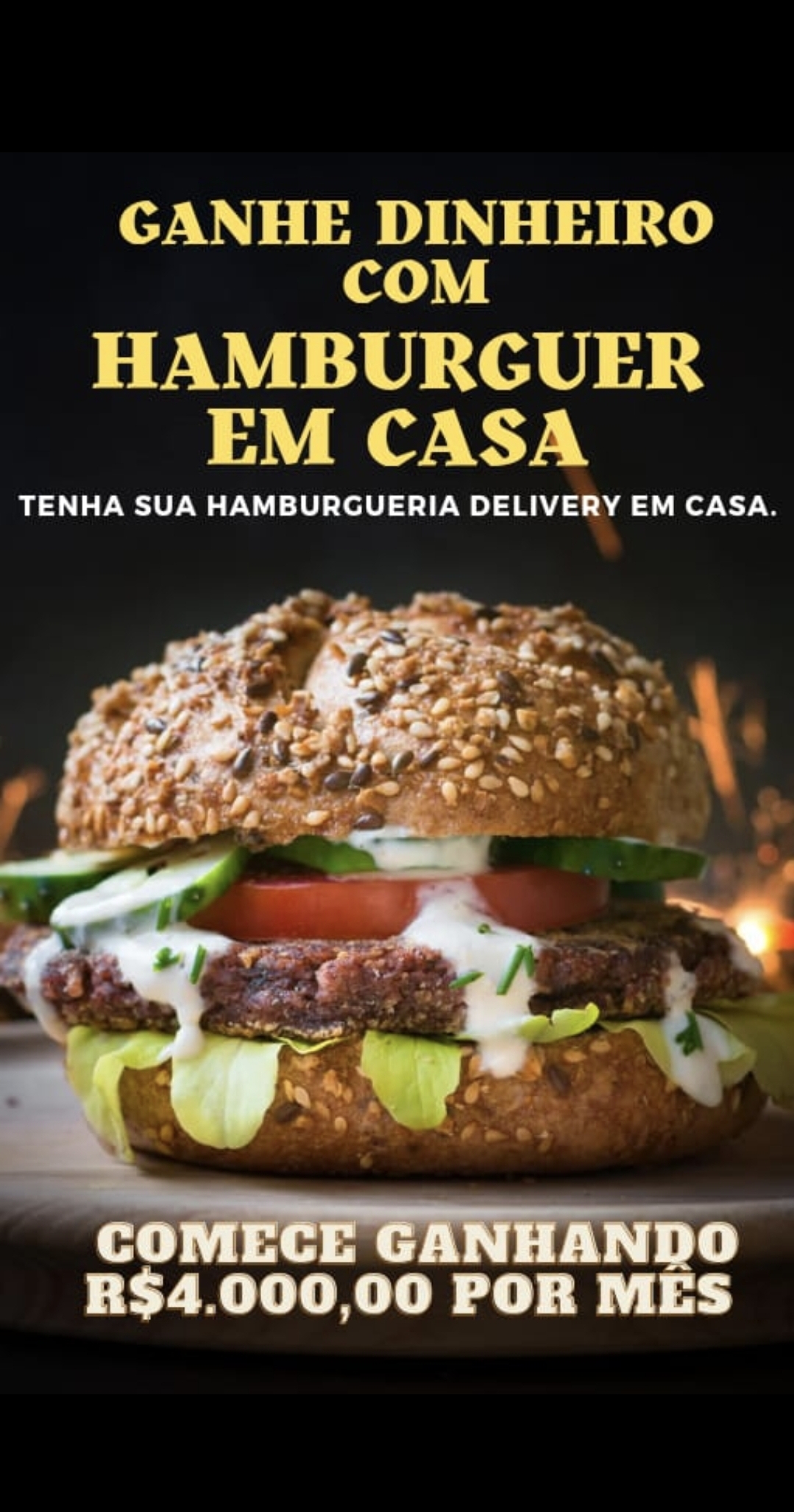 Ganhe DINHEIRO com HAMBURGUERIA delivery em casa