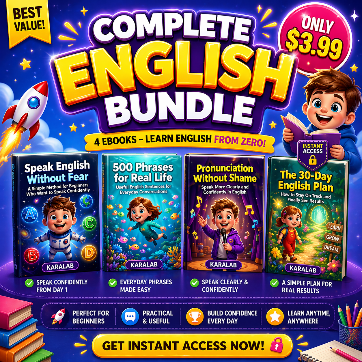 Speak English Without Fear — Complete Bundle - Yasmin Sousa | Hotmart