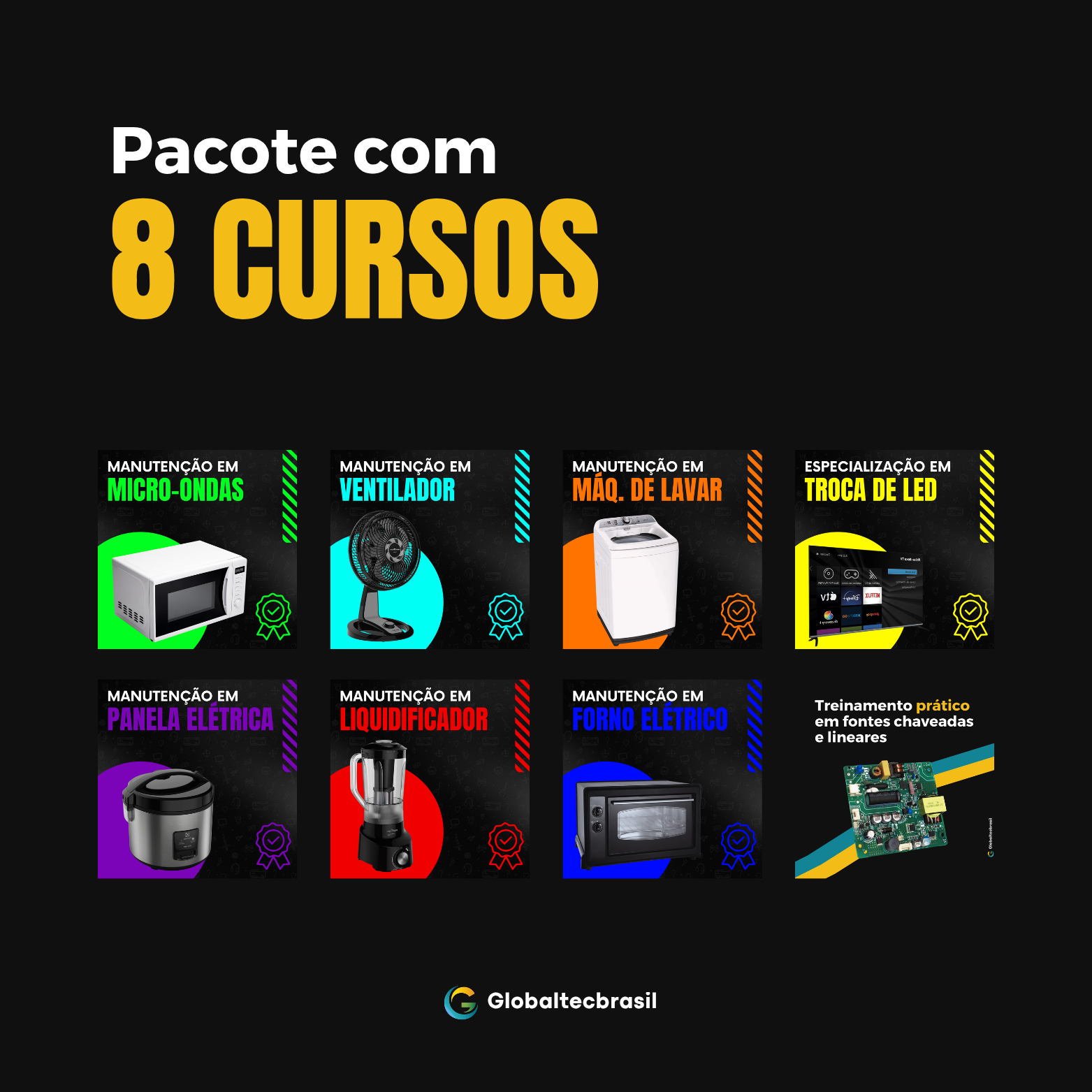 8 em 1 do absoluto zero ao nível profissional - Global Tec Brasil