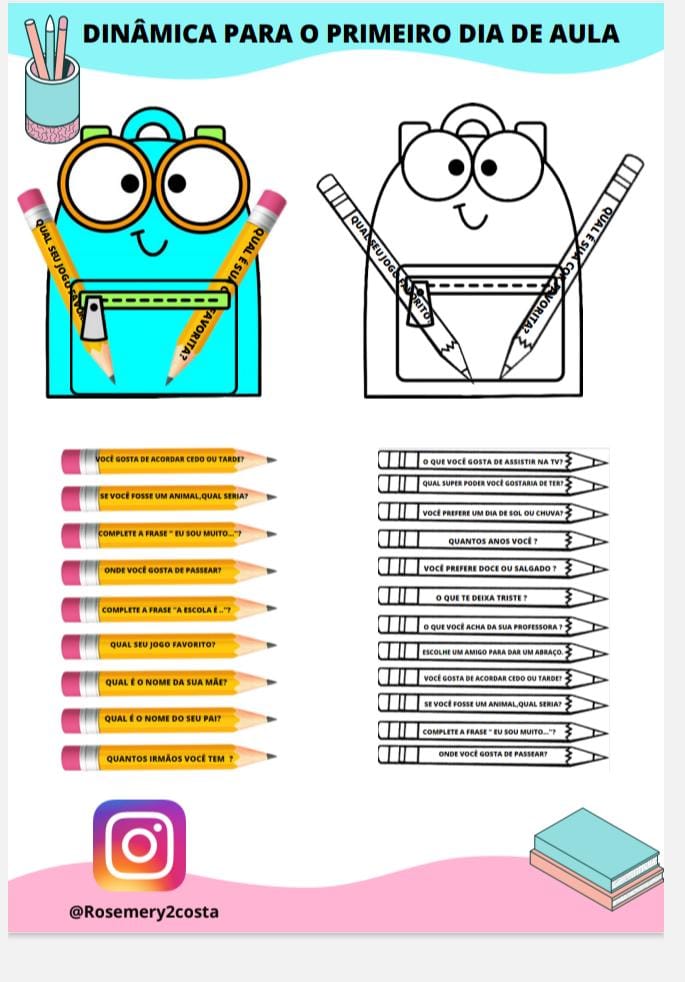 Dinâmica Para O Primeiro Dia De Aula Rosemery Santos Da Costa H