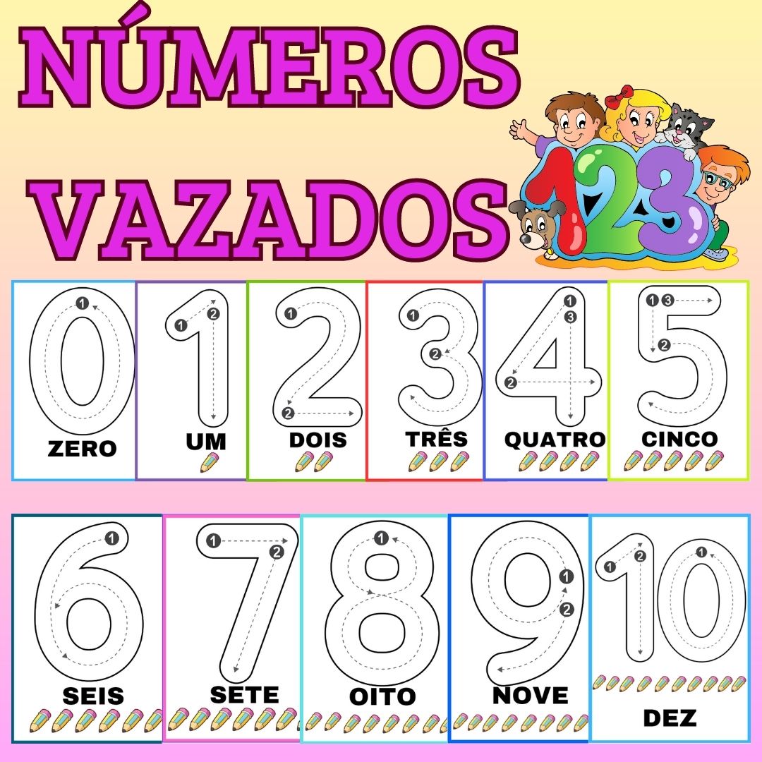Molde De Numeros Para Imprimir Grandes E Vazados Para Recortar ...
