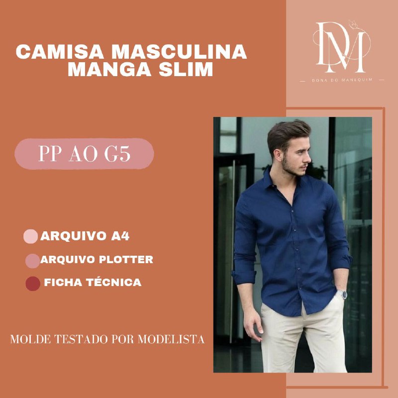 CAMISA MASCULINA MANGA SLIM