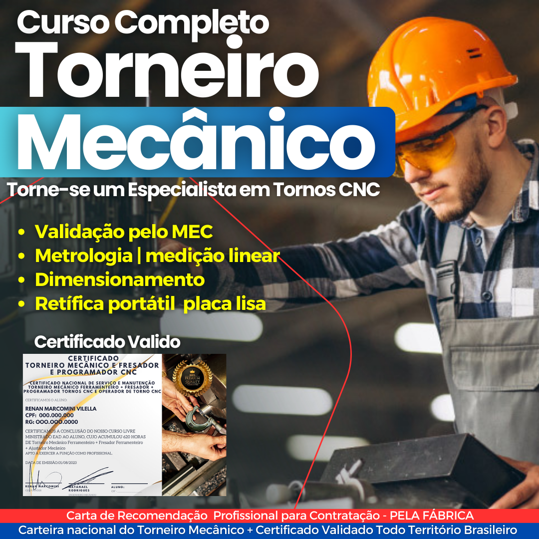 Curso Completo de Torneiro Mecânico Ferramenteiro + Fresador ...