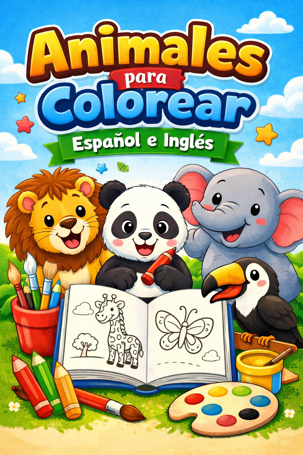Libro de Animales para Colorear – Aprende Español e Inglés para Niñ...
