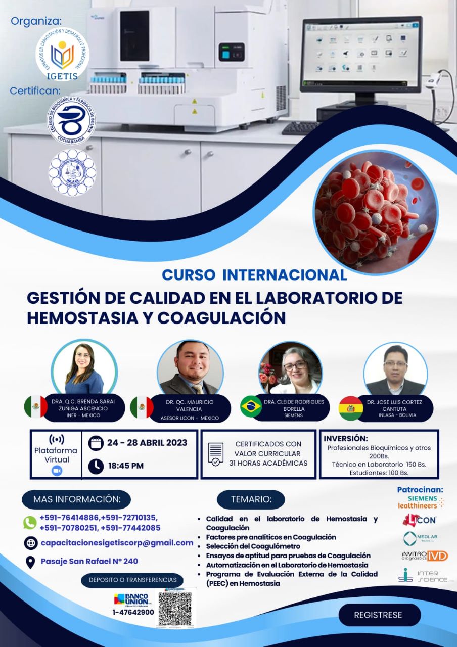 Curso Internacional De Gestión De Calidad En El Laboratorio De Hemo