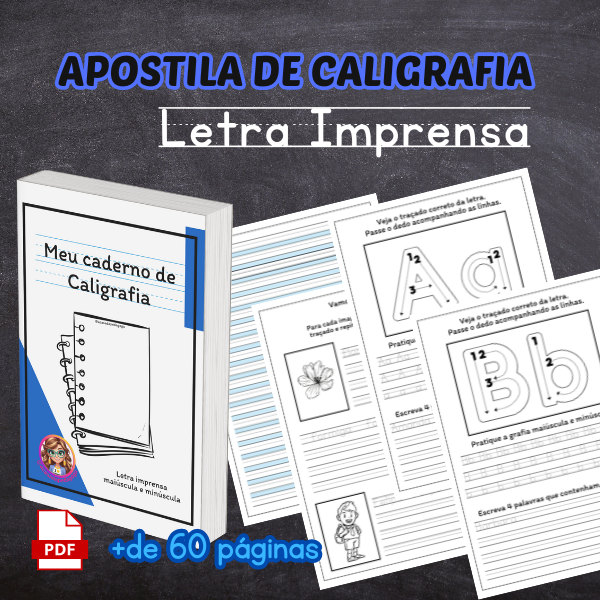 Caderno de caligrafia - letra imprensa - Marina Minari - A casa da ...