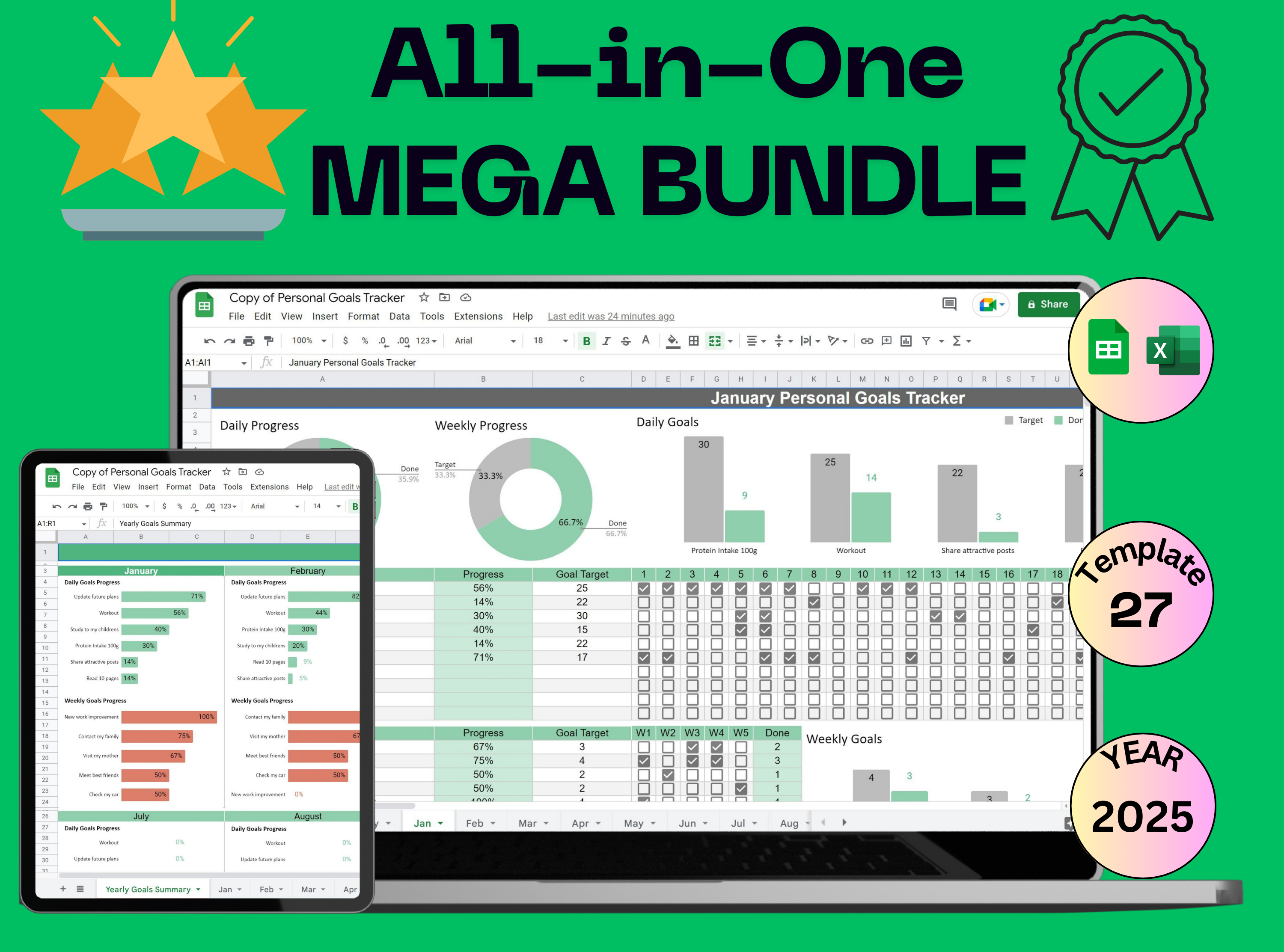 Premium bundle for all your spreadsheet needs.
