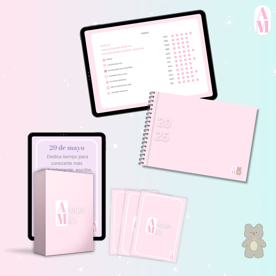 Tarjetas digitales + Planner Rosa