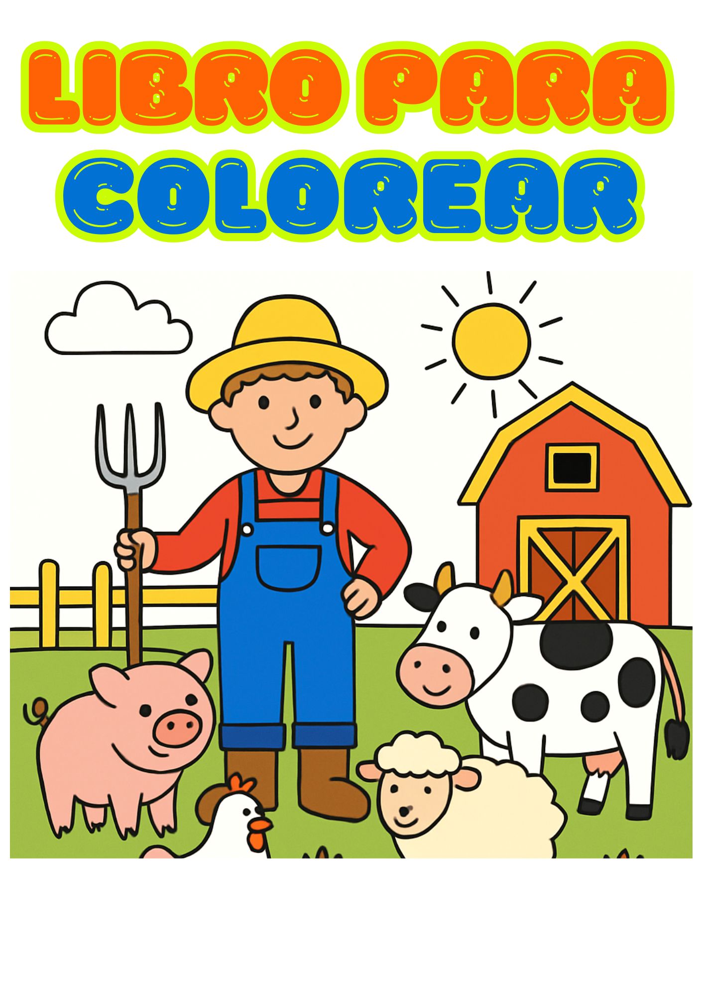 Libro para colorear de animales de granja | Hotmart