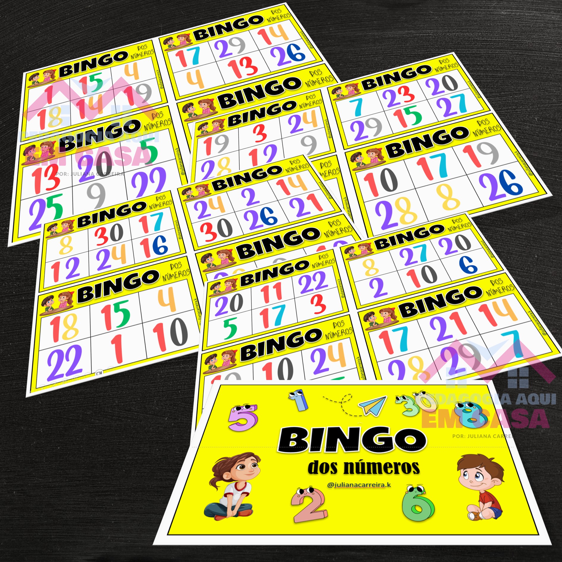 Bingo dos Números do 1 ao 30
