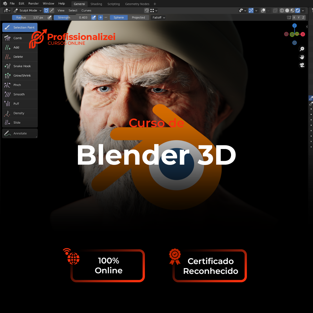 Curso de Blender 3D - Profissionalizei Cursos | Hotmart