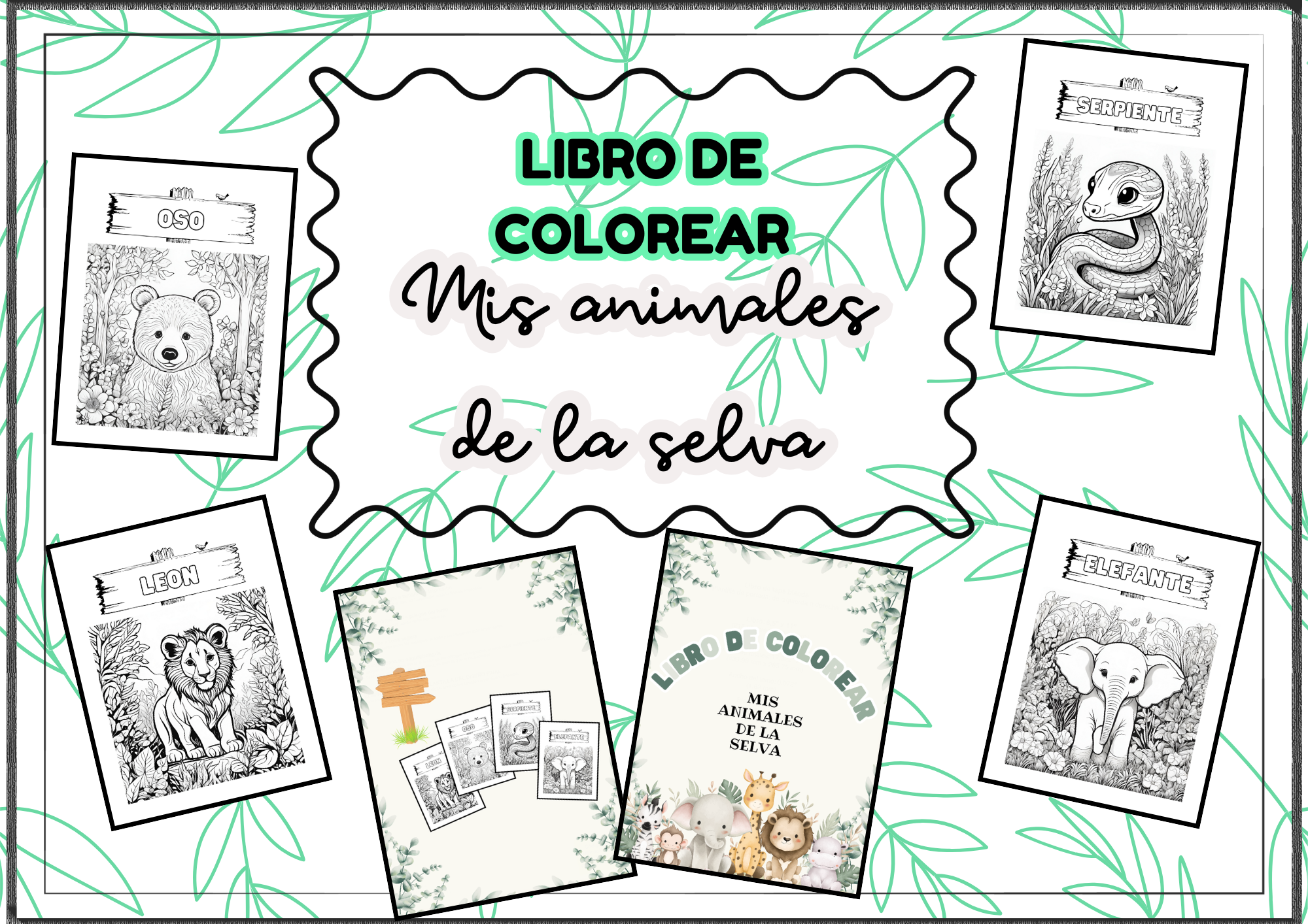 LIBRO DE COLOREAR - MIS ANIMALES DE LA SELVA - Rinconcito Creativo ...