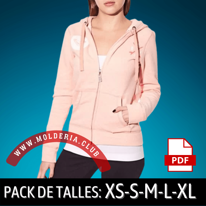 Patrón de Costura de Buzo Canguro de Mujer