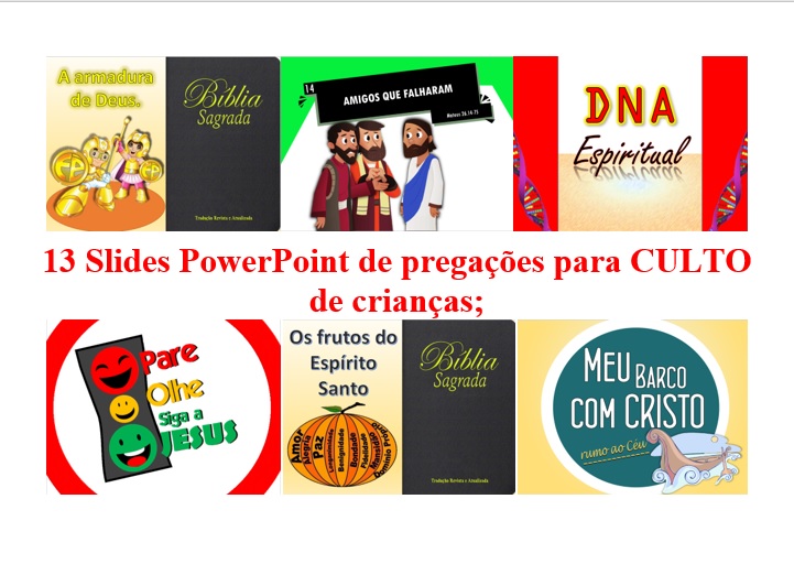 Imagem de capa para o Curso online Slides PowerPoint de pregações para CULTO de crianças vol.1!