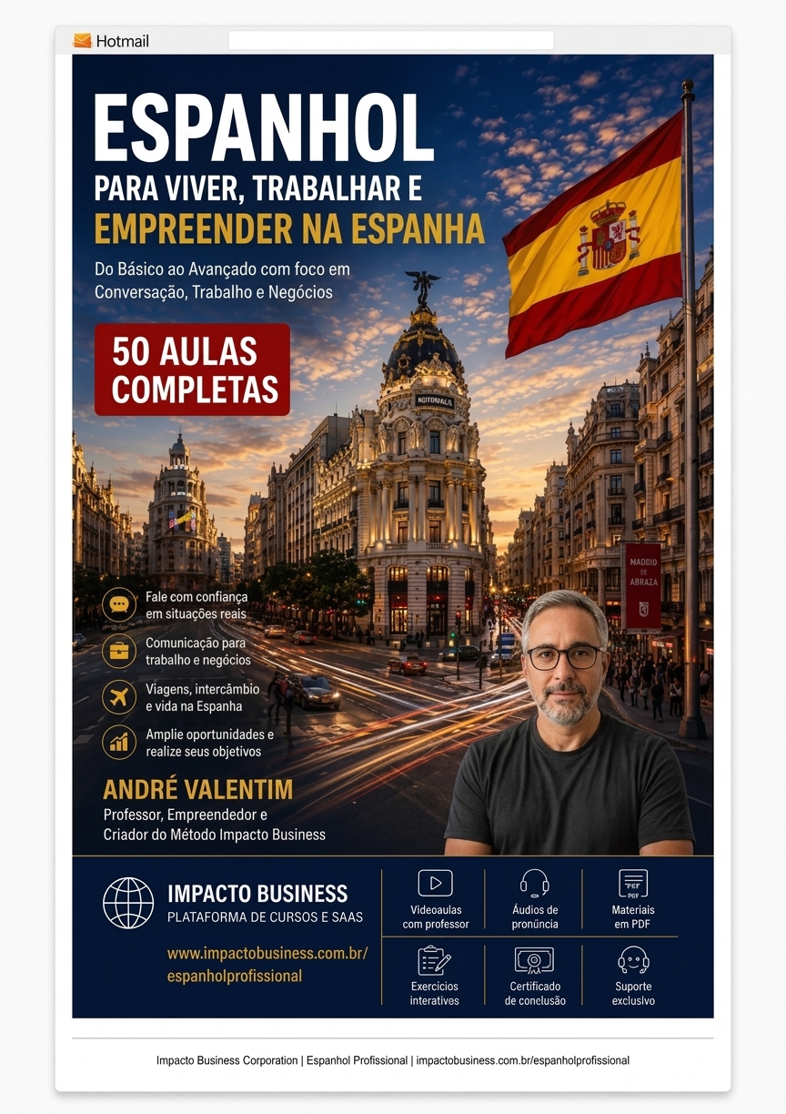 Espanhol para Viver, Trabalhar e Empreender na Espanha
